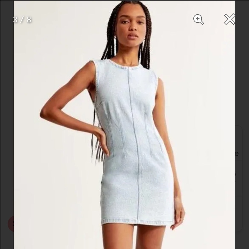 Sleeveless Light Blue Mini Dress